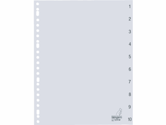 TABBLAD KANGARO G410CM A4 23R PP 10DLG 1-10 GRIJS  artikel afbeelding
