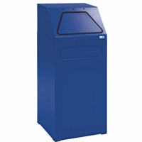Recyclingcontainer inhoud 65 l, b x h x d = 400x960x380 mm plaatstaal (Kleur afvalbak: gentiaanblauw RAL 5010; Materiaal van de afvalbak: plaatstaal, met poedercoating)