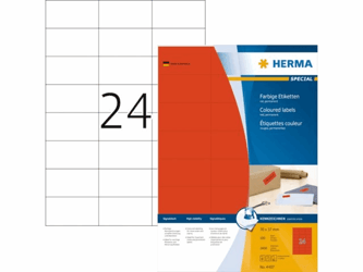 ETIKET HERMA 4407 70X37MM ROOD 2400ST artikel afbeelding