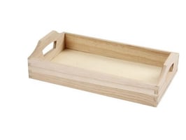 Creotime Dienblad 30x17x5cm m/handvaten hout