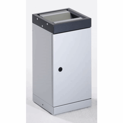 Afvalbakken voor kringloopmateriaal met tuimeldeksel apart, inhoud 30 l dekselkleur grijs / blank aluminiumkleurig