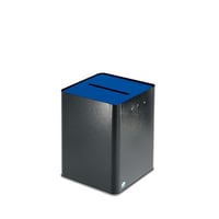 Papierverzamelaar, DSGVO-conform h x b x d = 420x320x320 mm antiek zilver/blauw