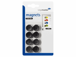 Magneet Legamaster 20mm 250gr zwart 8 stuks
