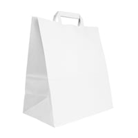 papieren draagtassen wit middel 26×17×26 cm verpakt per 400 Stuks model blanco wit