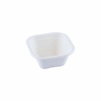 Suikerriet bakje 350ml/130x130x59mm BIO-laminated, kleur wit