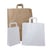 Papieren draagtas met platte handgreep 32+21x27cm, 80 grams, kleur bruin artikel afbeelding