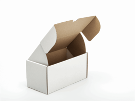 Postpack Fefco 0427 200x100x100mm, kleur wit/bruin, dikte E-Golf 1,5mm.