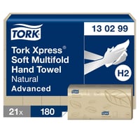 Handdoek Tork Xpress Soft Natural Multifold Advanved H2 213x240mm 130299 180vel