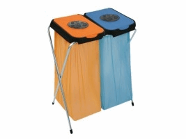Afvalzakhouder EKOthinks 2, kleur blauw/oranje, model VB 211302