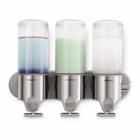 Wand Zeepdispenser Triple, Simplehuman, kleur RVS/transparant, model VB 009384
