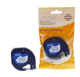 Tape compatible letratag 12mm zw/wi artikel afbeelding