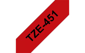 Brother TZe tape voor P-Touch 24 mm, zwart op rood