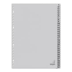 Tabblad A4 23R karton 1-31 grijs/set31