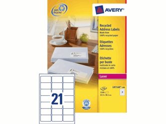 ETIKET AVERY LR7160-100 63.5X38.1MM 2100ST RECY artikel afbeelding