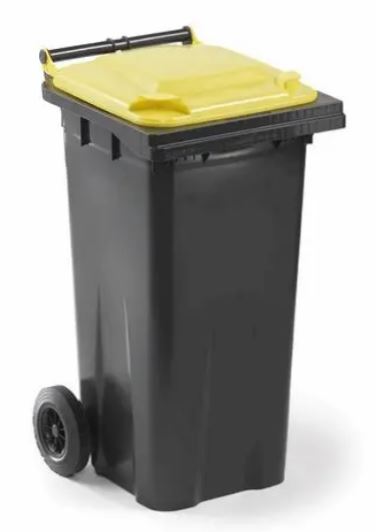 Container met geel deksel