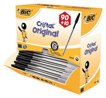 Balpen Bic Cristal medium zwart doos à 90+10 gratis