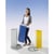 Kringloopmateriaal verzamelstation inhoud 3x30 l, h x Ø = 950x420 mm, met dakje geel, blauw, groen