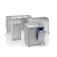 Aluminium afvalbak voor kringloopmateriaal G®-COLLECT inhoud 1x45 l zilverkleurig
