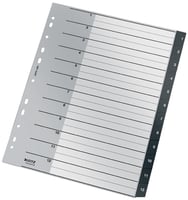 Tabblad Leitz Recycle A4 11-gaats 1-12 extra breed PP