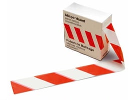 391 Kip Afzetband rood/wit. Breedte 80mm x lengte 500m