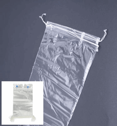 Microgeperforeerde Beugelzak met trekkoord 220x340mm+30 mm, 30 my, geblokt,  transparant artikel afbeelding