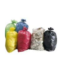 Standaard afvalzakken, LDPE, 120 l VE = 250 stuks, b x h = 700x1100 mm (Kleur: Geel; Materiaal: HDPE; Materiaaldikte: 25 µm; Staffel: 1 Pak à 500 Stuks)