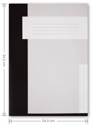 Trias dossiermap zonder elastiek - Folio. Buitenmap hoogte 34,5 cm, vulcapaciteit 6 cm, 400 grams karton, kleur zwart artikel afbeelding