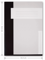 Trias dossiermap zonder elastiek - Folio. Buitenmap hoogte 34,5 cm, vulcapaciteit 6 cm, 400 grams karton, kleur zwart