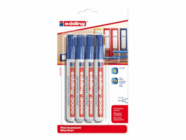 Viltstift edding 3000 rond 1.5-3mm blauw blister à 4 stuks