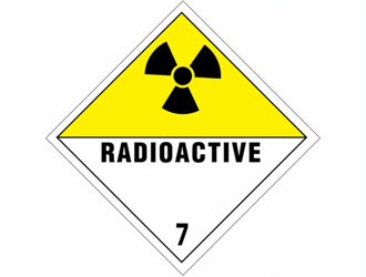 Gevarenetiket A114, 100X100mm wit opdruk zwart-geel. Klasse 7 Radioactive artikel afbeelding