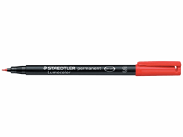 Lumocolor OHP/CD/DVD marker permanent Lc313, super fijn, rood (doos 10 stuks) artikel afbeelding