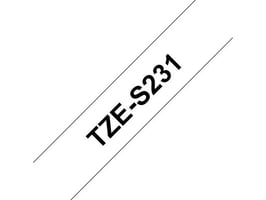 Brother TZe-S231 Tape, Extra Kleefkracht, 12 mm x 8 m, Zwart op Wit