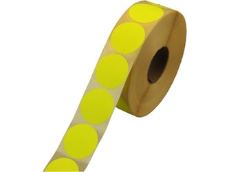 Kangaro Etiket Rond 35 mm Neon Geel (1 rol x 500 stuks)