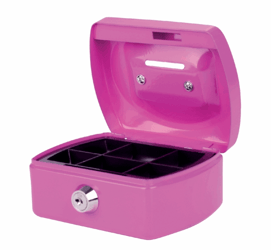 Geldkist Pavo met gleuf 125x95x60mm roze artikel afbeelding