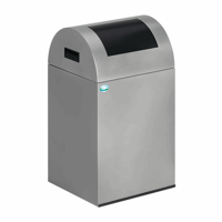 Zelfdovende afvalbak voor kringloopmateriaal inhoud 43 l, b x h x d = 320x600x320 mm zilver, klep antraciet