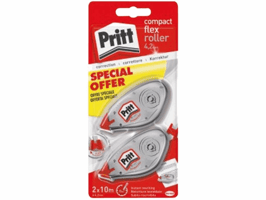 Correctieroller Pritt 4.2mmx10m compact flex blister à 2 stuks