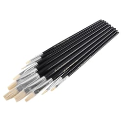 Copenhagen Pro Universeel penselen Set, mt 0 tm 16, Wit Chinees varkenshaar, FSC zwart gelakte houten steel 9 delig