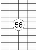 A4 Etiketten 56 per vel 52x21mm