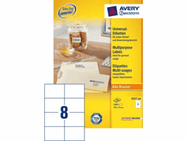 Etiket Avery Zweckform 3427-200 105x74mm wit 1600stuks
