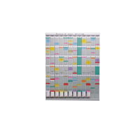 T-kaartplanbord, jaarplanner 12 modules met elk 54 sleuven met 1000 T-kaarten in 10 kleuren