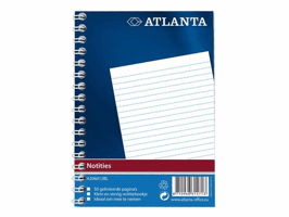 ATLANTA Notitieboek met spiraal A6, gelijnd (pak 20 blokken)