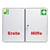 Verbandkast conform DIN 13169 met 2 deuren, wit, h x b x d = 462x604x170 mm met vulling