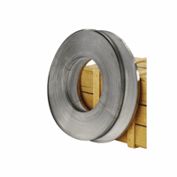 Staalband blank gewaxt EW, Enkelvoudige Europese wikkeling 13 mm. breed. Blank staal