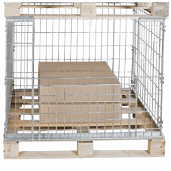 Gaas-opzetframe voor EUR-poolpallet met klep aan 1 lange wand nuttige hoogte 850 mm