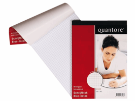 Schrijfblok Quantore A5 ruit 5mm 100vel 60gr