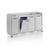 Aluminium afvalbak voor kringloopmateriaal G®-COLLECT inhoud 4x45 l zilverkleurig