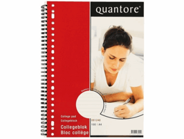Collegeblok Quantore A4 lijn 23-gaats 100vel 70gr