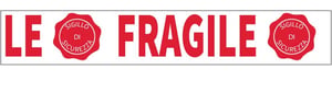 tesa® Plakband "FRAGILE" 50 mm x 66 m, asgat 76 mm (rol 66 meter)