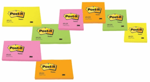 Post-it® Notitieblok Neon Mono Colour Pack 76 x 76 mm, neongeel (pak 6 x 100 vel)