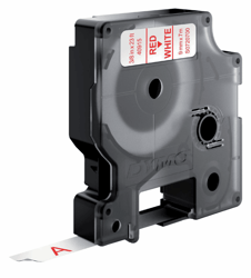 LABELTAPE DYMO 40915 9MMX7M D1 WIT/ROOD artikel afbeelding